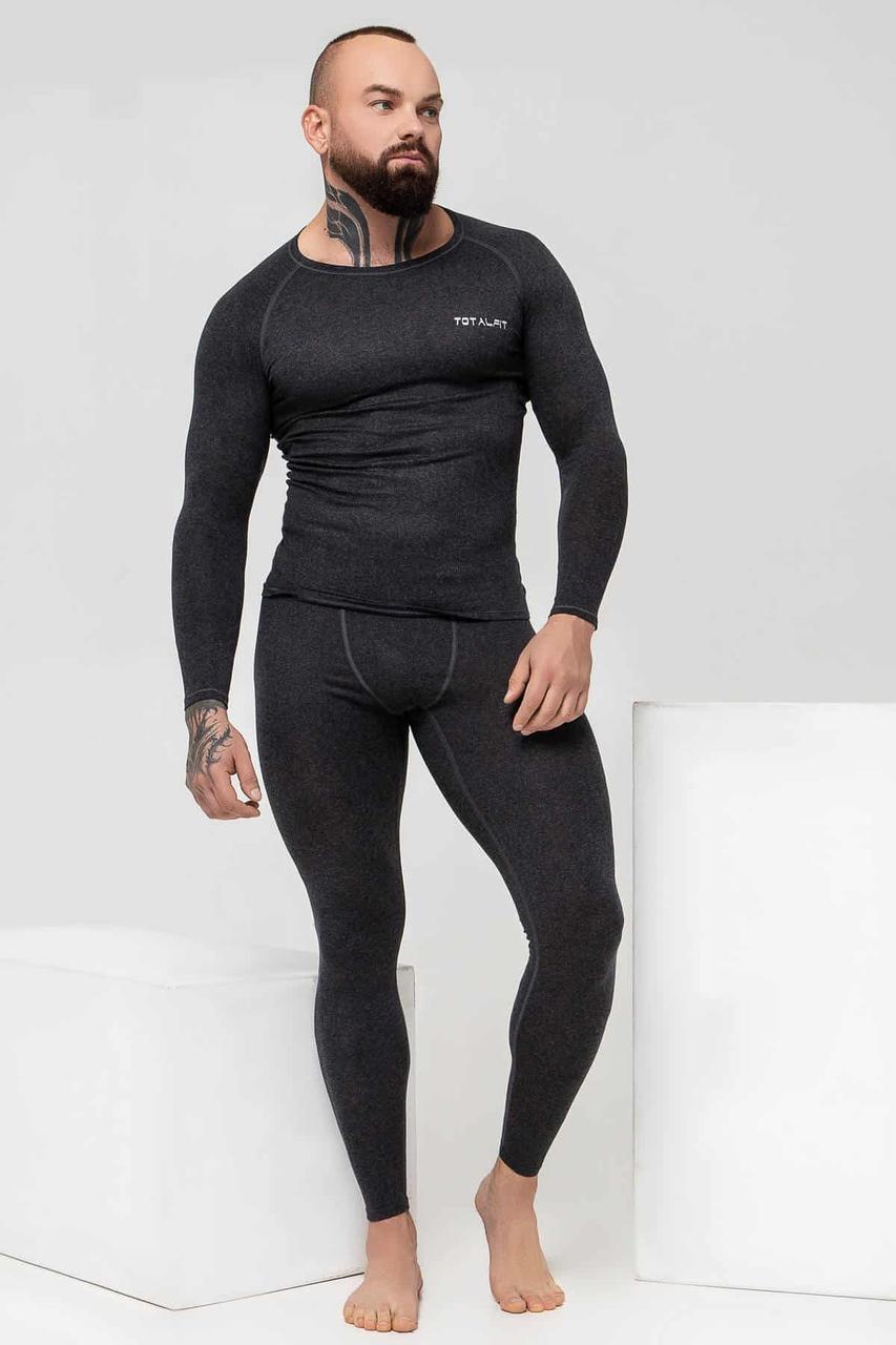 Супер теплий бавовняний термокомплект TOTALFIT ICELAND TMK1-V9 з начісуванням темно-сірий 3XL, фото 1