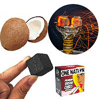 Кокосовый уголь для кальяна One nation 26, 1 кг (без упаковки) | Без запаха | Аксессуары для кальяна