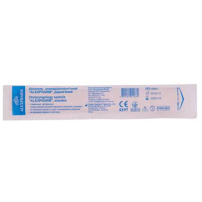 Шпатель отоларингологічний дерев'яний ALEXPHARM 100шт, фото 1