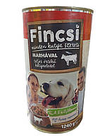 Влажный корм для взрослых собак Fincsi с говядиной - 1.24 кг