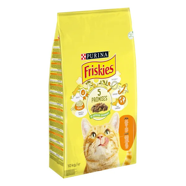Купить Purina Friskies сухой корм для взрослых котов с курицей и ...
