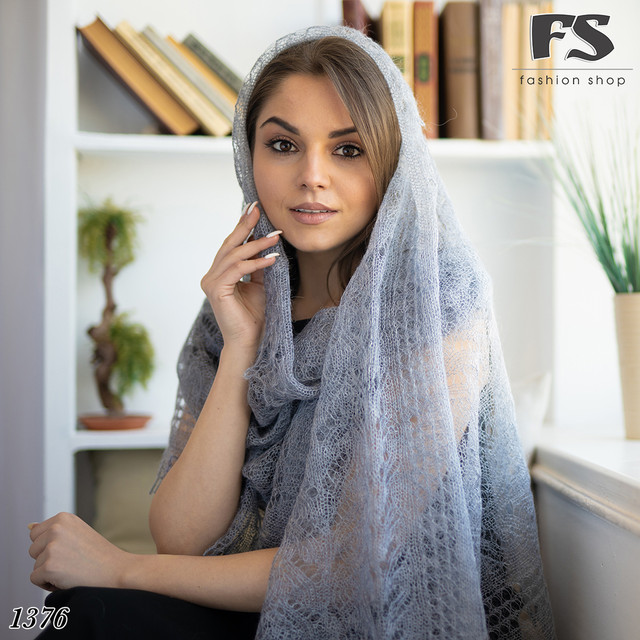 шарф павутинка сірий