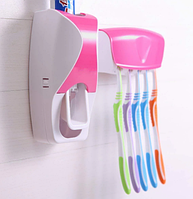 Дозатор зубной пасты + держатель для щетки Розовый (KG-5390)