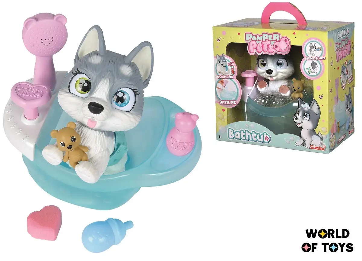 Ігровий набір з ванночкою Купання Хаскі Pamper petz Simba 5953560