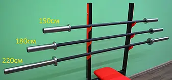 Гриф олімпійський 2.2 м з діаметром 50 мм до 200 кг вагою 18 кг Гантелі, гирі, штанги та диски воронований, фото 1