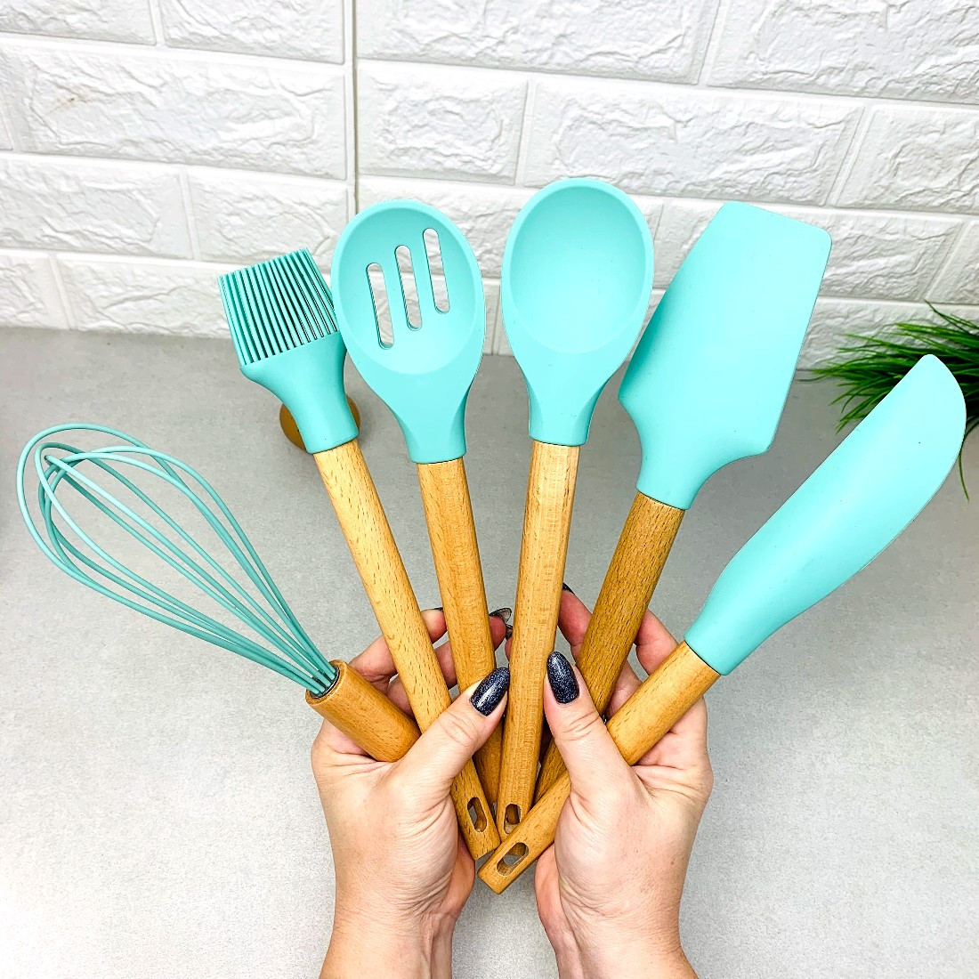 Набір кухонного приладдя 6 предметів м'ятного кольору Kitchen Set