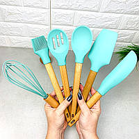 Набор кухонных принадлежностей 6 предметов мятного цвета Kitchen Set