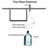 Дозатор диспенсер для рідкого мила та миючих засобів вбудовується в мийку/врізний Трубка 1м Нержавіюча сталь, фото 3