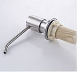 Дозатор диспенсер для рідкого мила та миючих засобів вбудовується в мийку/ врізний 300 мл з нержавіючої сталі, фото 3