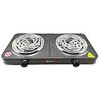 Настільна електроплита Domotec MS 5802 на 2 конфорки / Електрична спіральна плита, фото 5