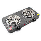 Настільна електроплита Domotec MS 5802 на 2 конфорки / Електрична спіральна плита, фото 3