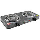 Настільна електроплита Domotec MS 5802 на 2 конфорки / Електрична спіральна плита, фото 6
