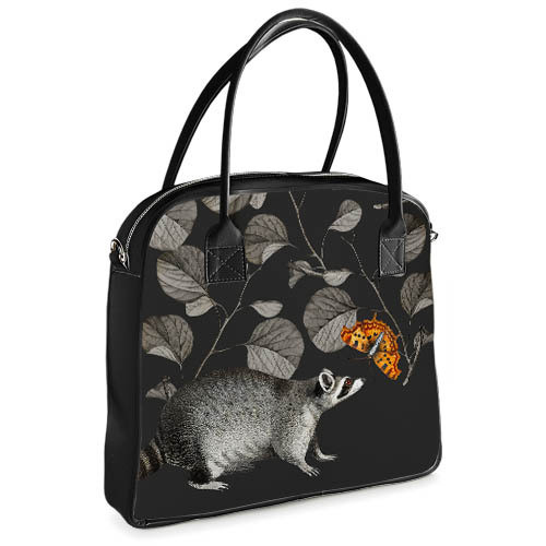 Сумка жіноча велика Oxford Єнот і метелик 32x30x9 см (OXF_22S014_SE), фото 1