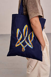 Еко сумка "Тризуб" синя