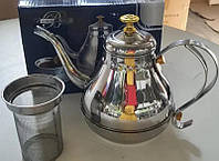 Чайник заварочный с ситом 0,7 л Barton Steel BS 7502-12 - MiniLavka