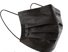 Медична тришарова маска з фіксатором для носа чорний med mask black