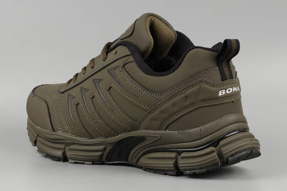 Кросівки зимові чоловічі хакі Bona 884B-6 Бона утеплені з хутром