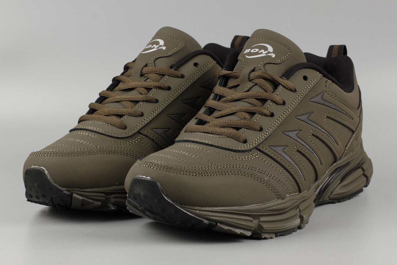 Кросівки зимові чоловічі хакі Bona 884B-6 Бона утеплені з хутром Розміри 41 44, фото 1