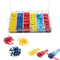 Набір Т-клем для швидкого з'єднання проводів 360 шт, ізольовані, в кейсі