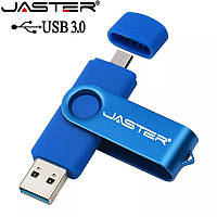 USB 3.0 флешка 32 ГБ. JASTER. Двостороння. 32 GB 3.0 OTG USB Flash Drive.