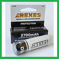 Аккумулятор Arexes 18650 Li-Ion 2700 mAh, 3.7V для приборов с высоким энергопотреблением Li-ion. 1шт.