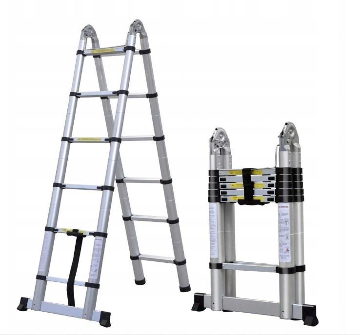 Драбина телескопічна 3,8M 2x5 150 KG Польща, фото 1
