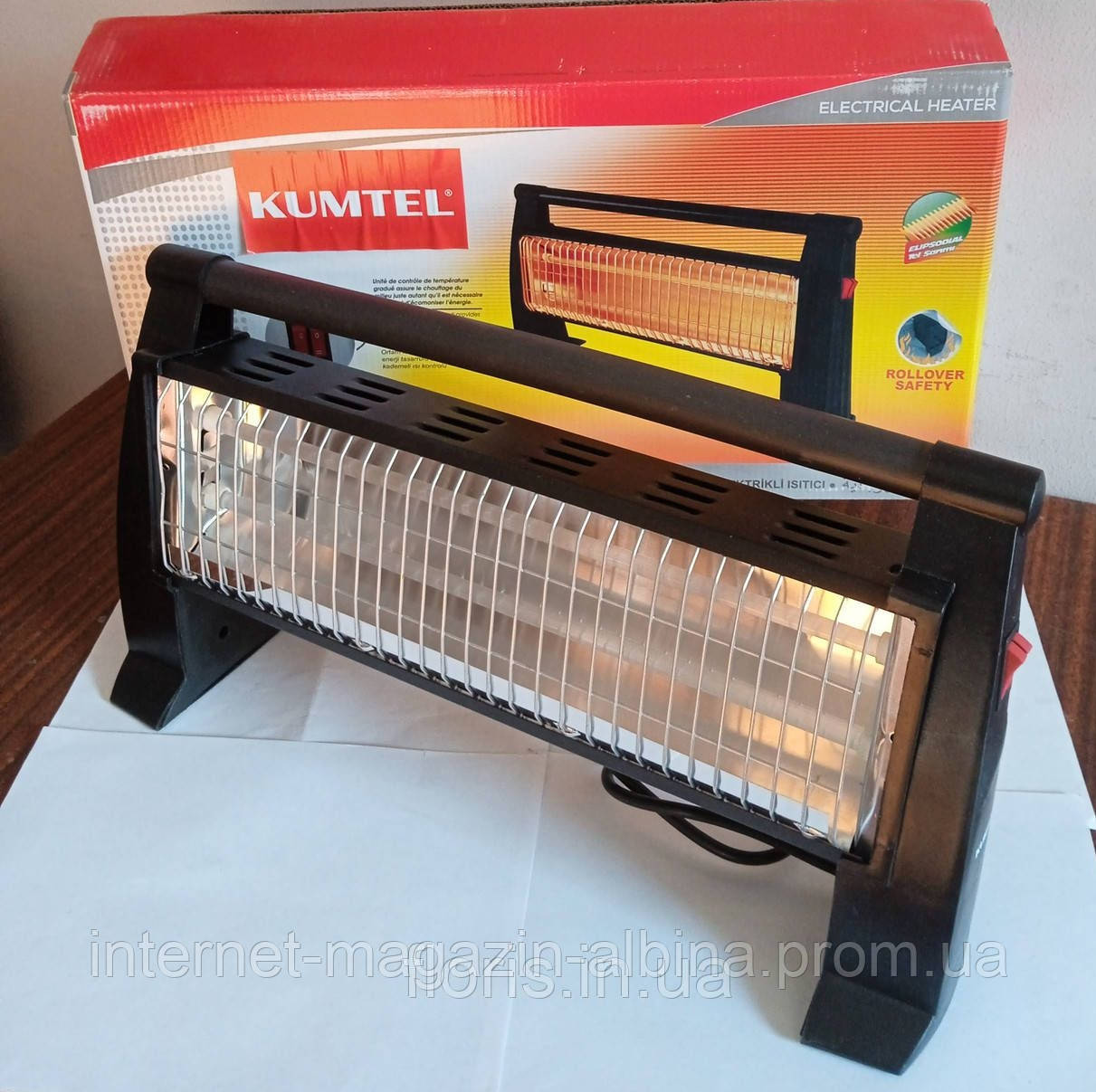 Обігрівач інфрачервоний KUMTEL LX-28191200 W(відравлення з доп. упаковкою)