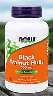 Черный орех Now Foods Black Walnut Hulls 500 mg 100 капсул