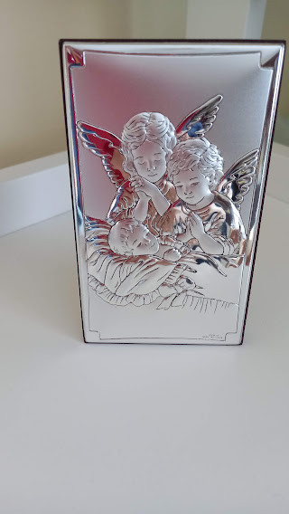 Срібна ікона "Ангел Хранитель" 11х6.5см, фото 1