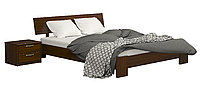 Полуторная кровать Estella Титан 120х190 деревнная в цвете орех темный