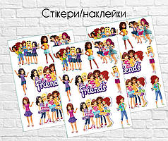 Наклейки стикери "Лего Френдс" — 12х17 см