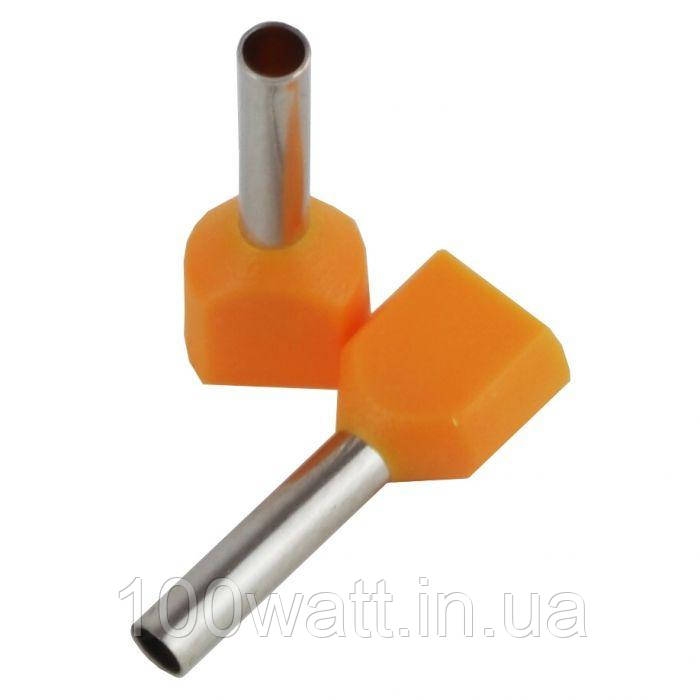 Накінечник ізольований втулковий TE 2х1мм2 10мм помаранчевий (100шт) ST 181-1, фото 1