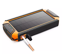 Power bank павер банк сонячна панель 10000 мАч запальничка з Led ліхтариком бездротовою зарядкою ударостійкий