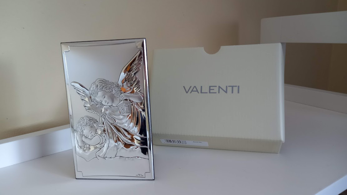 Срібна ікона "Ангел Хранитель" 9х15см, фото 1