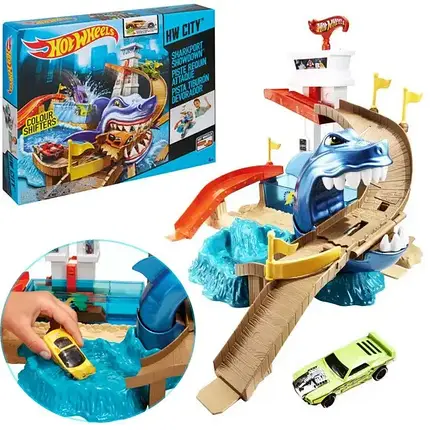 Трек Hot Wheels Полювання на акулу серії Зміни колір, BGK04, фото 1