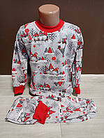 Дитяча піжама утеплена з мікроначесом Новий рік на хлопчика 3-10 років