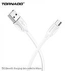 Кабель Tornado TX1 Mcro USB 2.4A 1M White, фото 2