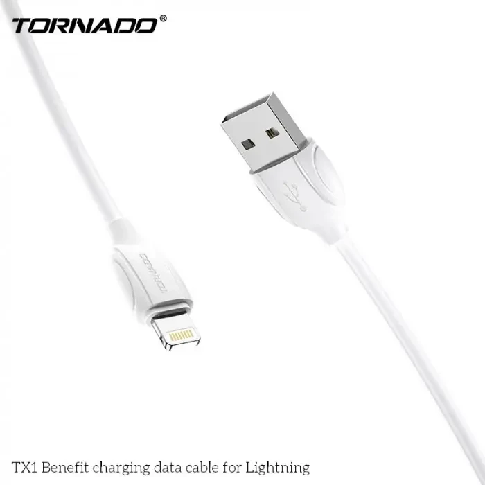 Кабель Tornado TX1 Lightning 2.4A 1M White, фото 1