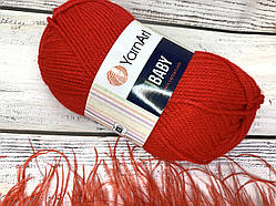 Пряжа для в'язання YarnArt baby. 50 г. 150 м. Колір — 156 червоний. Акрил