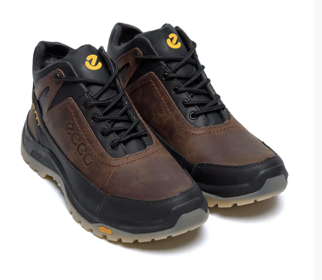 Чоловічі зимові шкіряні черевики Е-series Active Drive Brown, фото 1