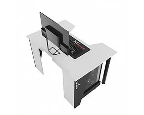 Геймерський ігровий стіл ZEUS™ GAMER-1біло- чорний, фото 4