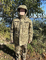 Зимняя военная куртка бушлат с капюшоном пиксель из водонепроницаемой ткани