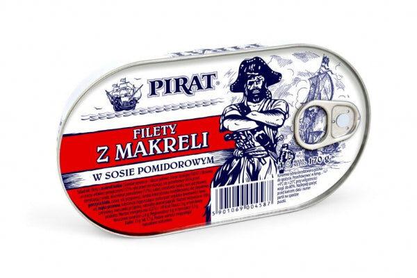 Філе скумбрії (маклелі) Pirat у томатному соусі, 170г, Польща, ж/б, з вітаміном Омега 3