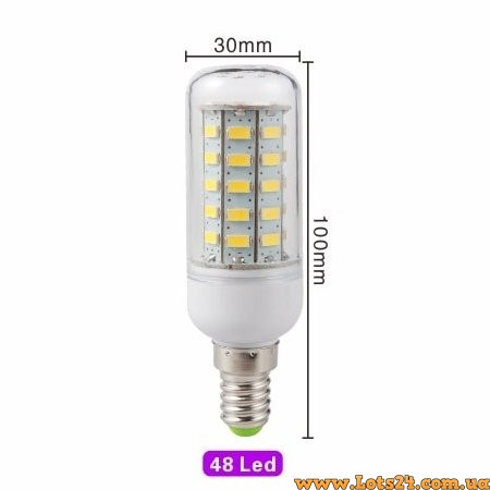 Енергоощадна світлодіодна лампа E14 48 LED лампочка Е14