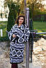 Кардиган-пальто MEREZHKA  "Етніка" (чорний,білий,сірий) довгий, фото 3