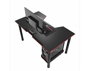 Геймерський ігровий стіл ZEUS™ GAMER-3 чорний-червоний, фото 2