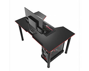 Геймерський ігровий стіл ZEUS™ GAMER-3 чорний-червоний, фото 3