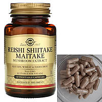 Комплекс лікувальних грибів Solgar Reishi Shiitake Maitake Mushroom Extract 50 капсул