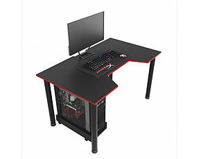 Геймерський ігровий стіл ZEUS™ GAMER-3 чорний-червоний, фото 3