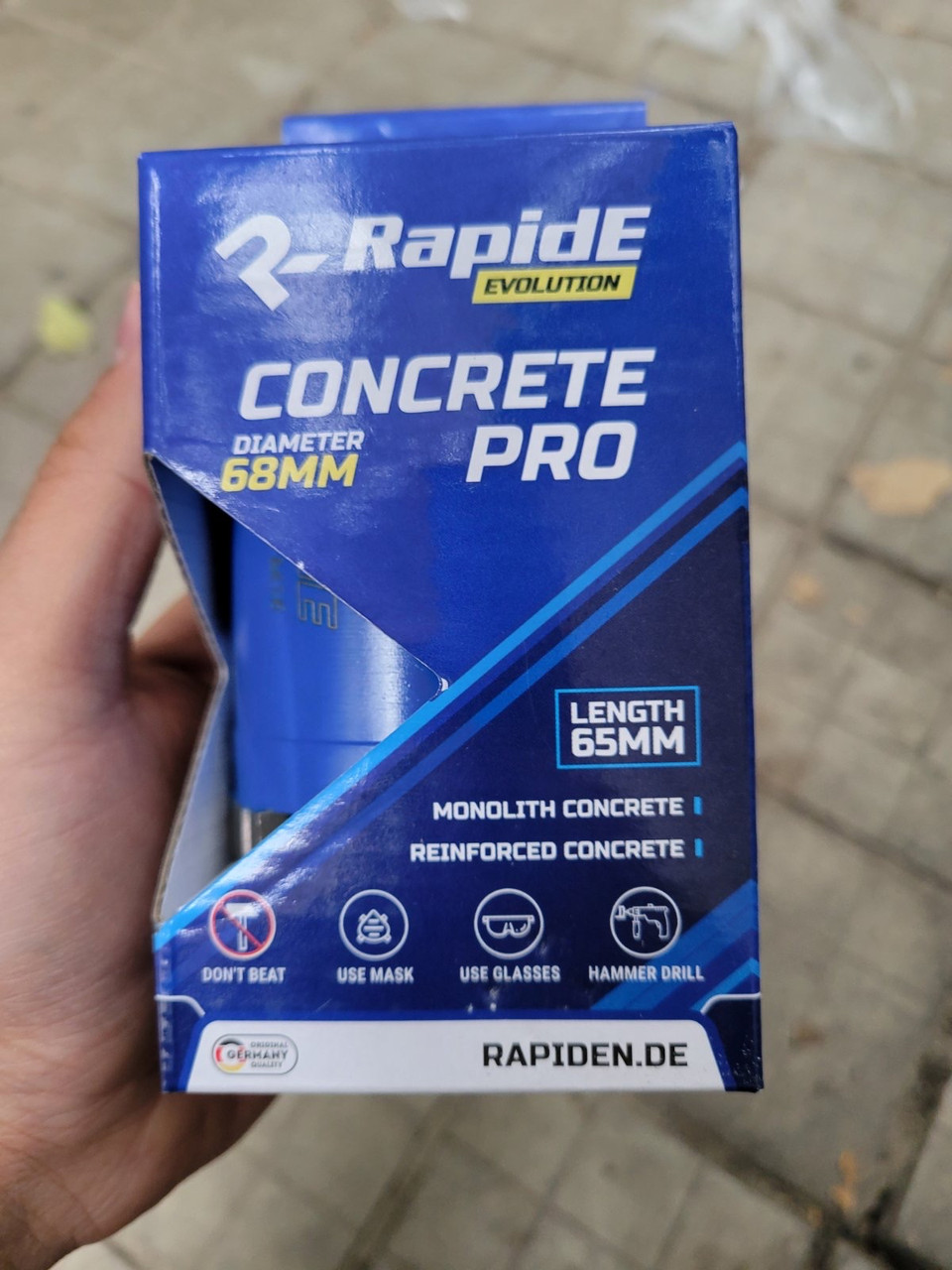 Алмазна коронка 68 мм Rapide CONCRETE PRO (distsr) по залізобетону, монолітному бетону та цегли, фото 1